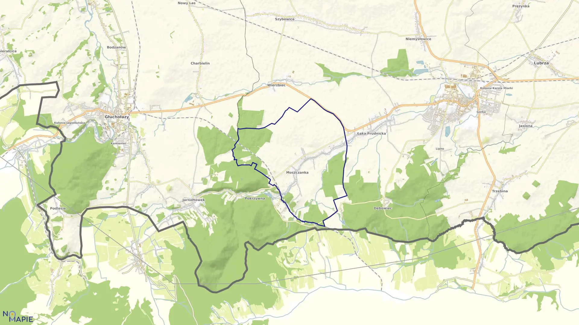 Mapa obrębu MOSZCZANKA w gminie Prudnik